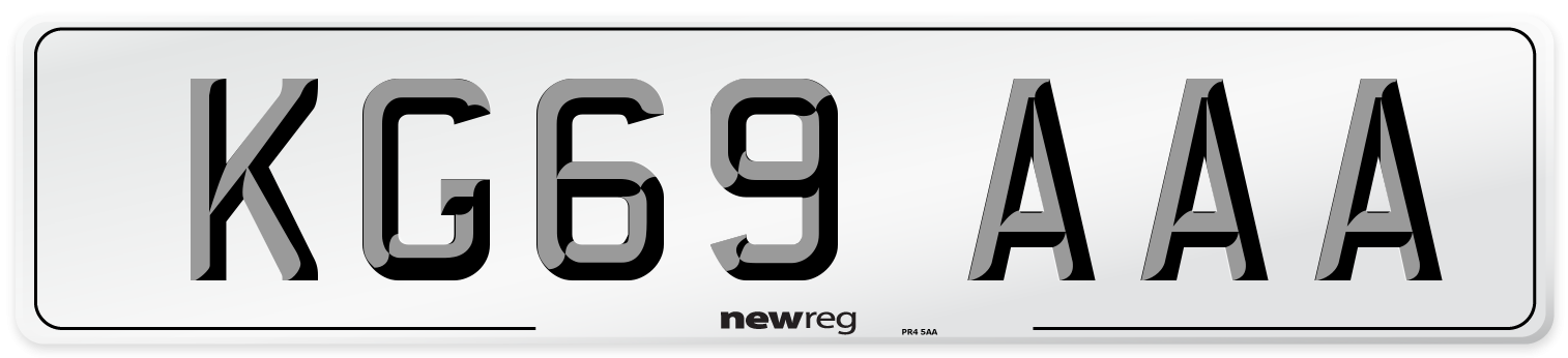 KG69 AAA Number Plate from New Reg